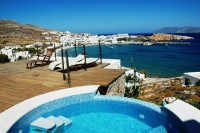 View from the outdoor Jacuzzi, Vrahos Hotel Apartments, Folegandros