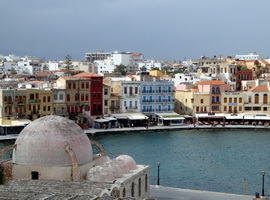 Chania harbor looking west