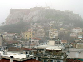 Acropolis during a sandstorm