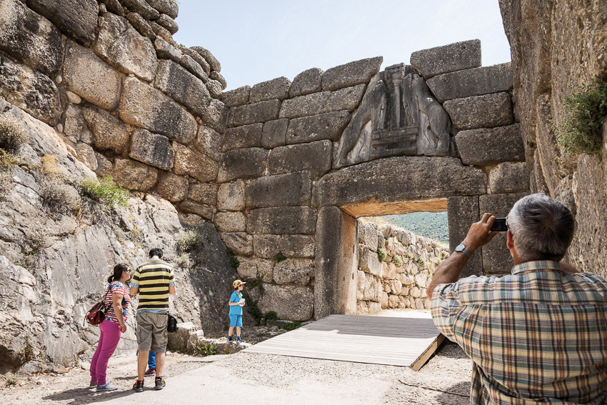 Tourists in Mycenae, Greece