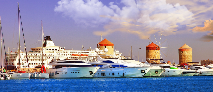 Rhodes yachts and Cruise ship