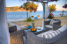 Garden outdoor lounge, Platy Gialos Hotel, Platy Yialos, Sifnos