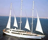 The 'Panorama' motor sailer cruise ship of Variety Cruises