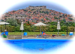 Greek hotel swimming pool