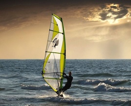 windsurfing on Rhodes